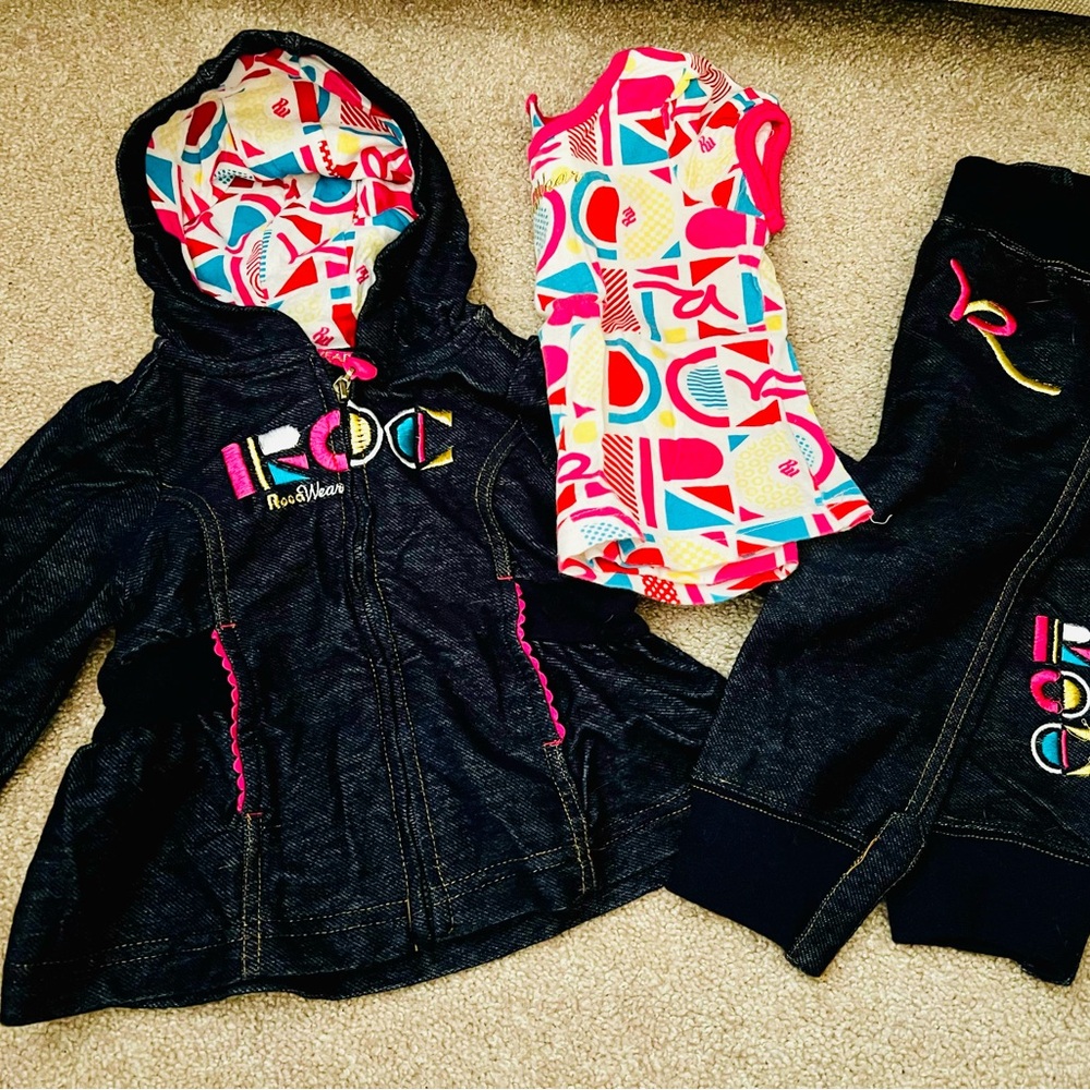 12 Month Rocawear Soft “Denim” Look and Multicolor Graphic Set